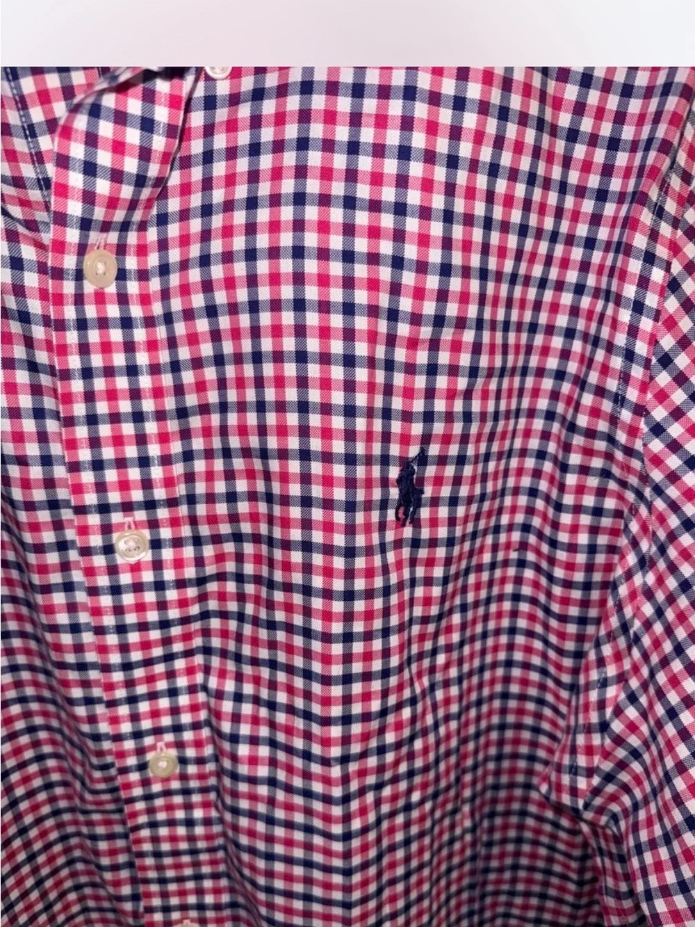 Ralph Lauren Red and Navy Check Button-Down Shirt